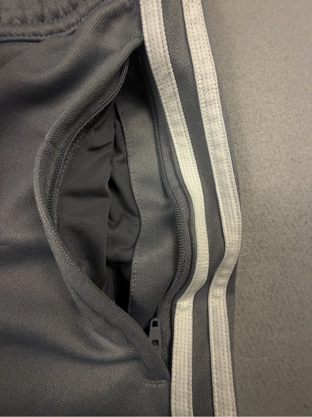 adidas Black Joggers with White Three-Stripe Detail M